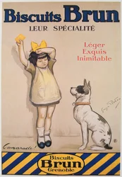 Plakat reklamujący ciastka "Brun".